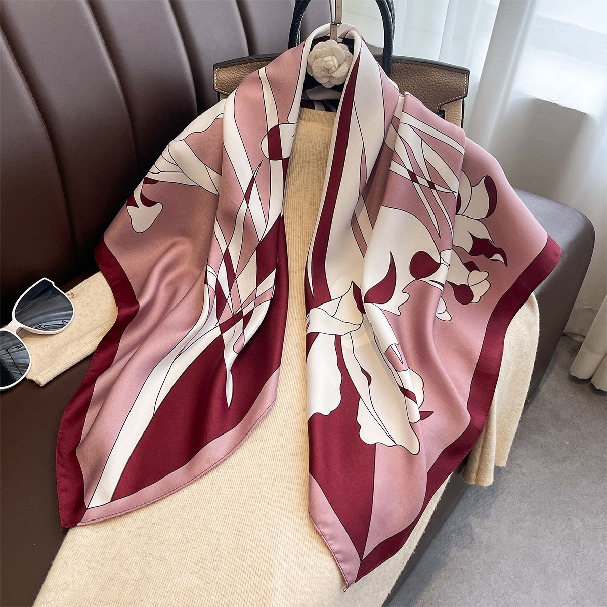 Lüks 90*90Cm Kare Eşarp, İpek  - Ascot Neck Scarf incelemesi ve fiyatı