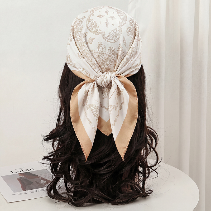 Vintage Bej Paisley Baskı Kare - Head Wrap Turban incelemesi ve fiyatı