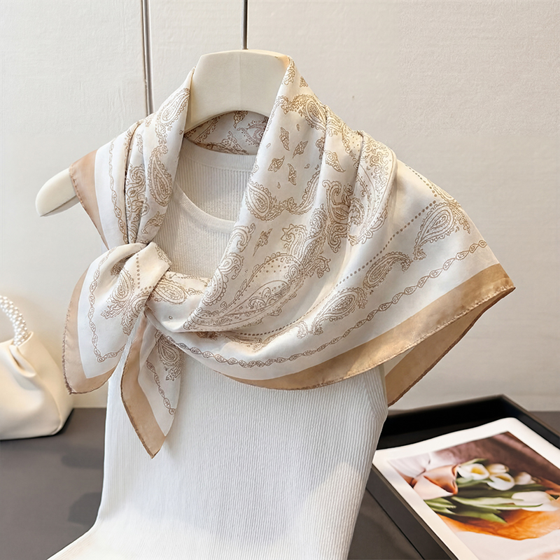 Vintage Bej Paisley Baskı Kare - Head Wrap Turban incelemesi ve fiyatı